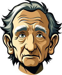 Senior man with white beard and grey hair looking forward-