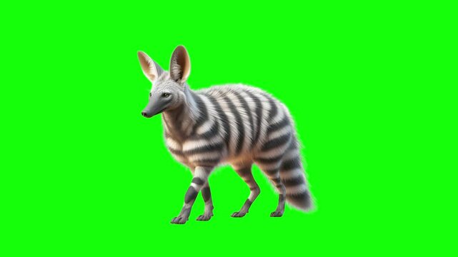 Green Screen Popup of an Aardwolf