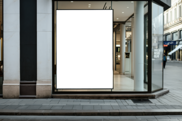 A large white sign is on the side of a building, Mockups, Transparent PNG