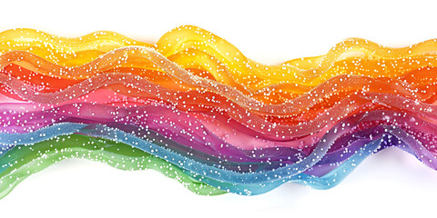 colorful abstract swirl with a gradient of colors from yellow to purple, set against a white background.

