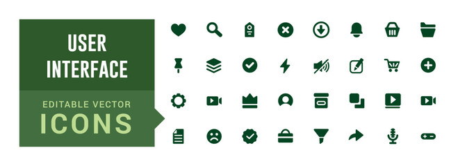 Solid UI icons for web and mobile design. Contains such icons as Home, Arrows, Message, Phone, Clock