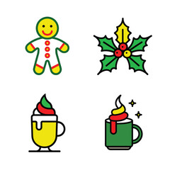 set of christmas icons