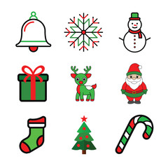 christmas icons set