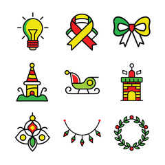 Fototapeta premium set of christmas icons