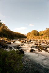 rocky river in the mountains, The Whakapapanui River, Tongariro National Park