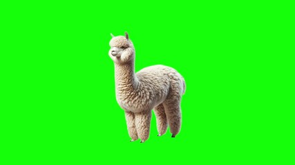 Green Screen Popup of an Alpaca