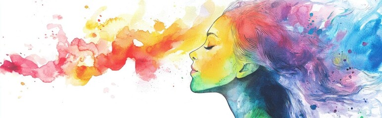 Watercolor illustration representing inspiration creativity motivation and imagination