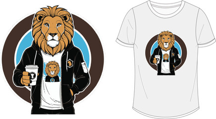 Lion head man t shirt design