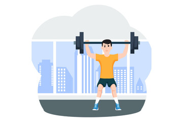 Workout Flat Design Illustration