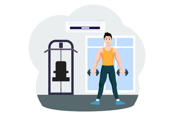 Workout Flat Design Illustration