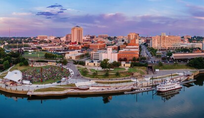 Event on at Riverfront Park and downtown cityscape of Alabama, United States.