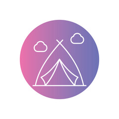 Tent icon vector stock illustration