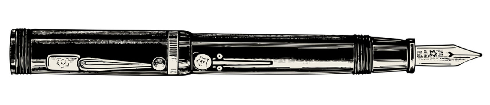 Pen vintage illustration isolated on transparent background