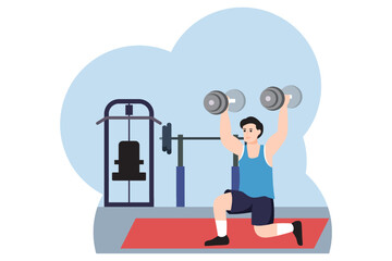 Workout Flat Design Illustration