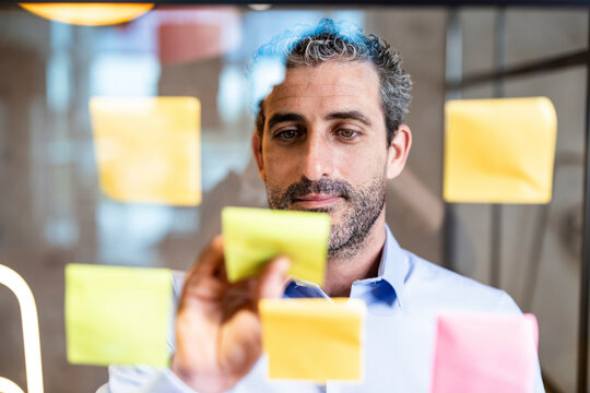 Businessman planning new strategies at co working space