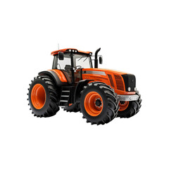 Obraz premium Tractor with large wheels and black tires. Suitable for agricultural, construction, and rural themed designs in need of a powerful vehicle element