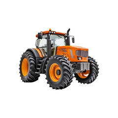 Obraz premium Tractor with large wheels and black tires. Suitable for agricultural, construction, and rural themed designs in need of a powerful vehicle element