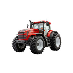 Obraz premium Tractor with large wheels and black tires. Suitable for agricultural, construction, and rural themed designs in need of a powerful vehicle element
