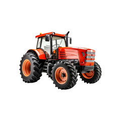 Obraz premium Tractor with large wheels and black tires. Suitable for agricultural, construction, and rural themed designs in need of a powerful vehicle element