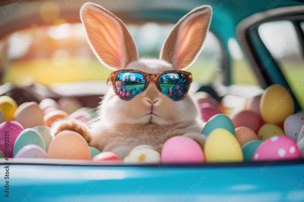 Canvas Prints easter bunny sunglasses.