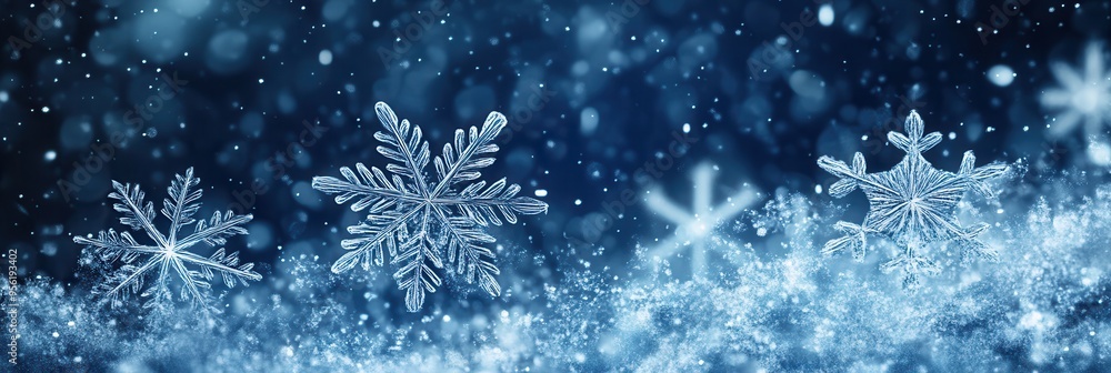 Poster delicate abstract snowflakes and soft lines form an enchanting winter landscape filled with tranquil