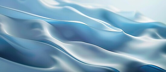 Obraz premium Smooth blue curve design blending with blurred lines creates a light blue gradient abstract banner background with ample copy space image