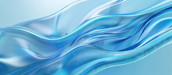 Smooth blue curve design with blurred lines creates an abstract light blue gradient banner background perfect for a copy space image