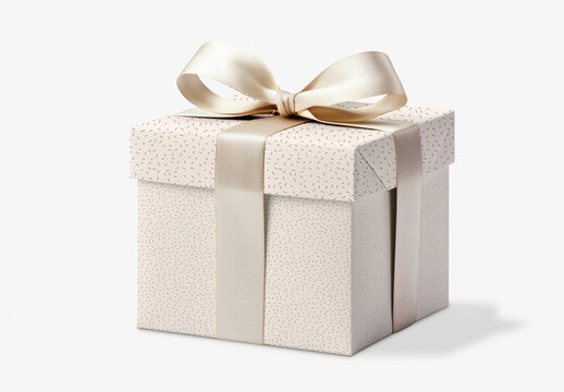 White Gift Box Mockup With Generative AI