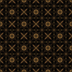 Vector Javanese ethnic batik pattern template with a beautiful and elegant natural color combination