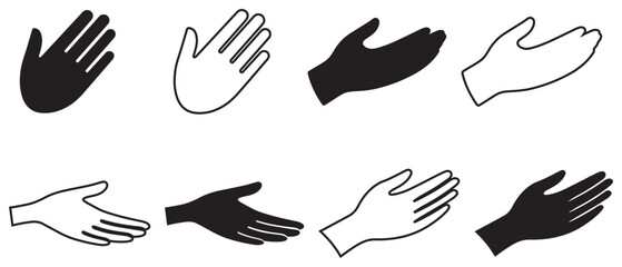 hand icon black human finger. Person cursor design.