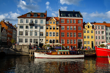 Obraz premium Canal in Nyhavn Harbour. Copenhagen, Denmark