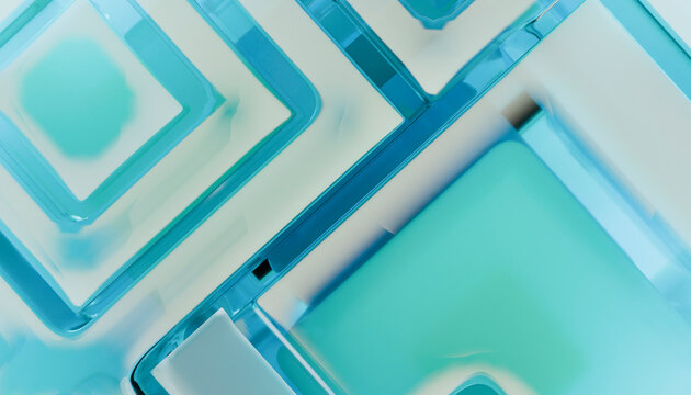 Cube shape with lines connecting in block