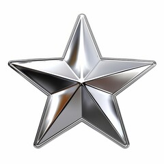 Obraz premium This vibrant and detailed star icon, rendered in PNG format, boasts a chrome finish and a striking, sharp focus, ideal for digital projects.