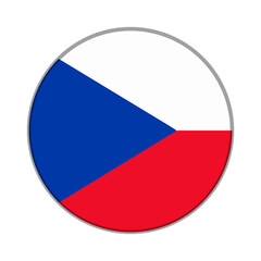 Fototapeta premium The flag of Czechia . Flag icon. Standard color. Round flag. Computer illustration. Digital illustration. Vector illustration.