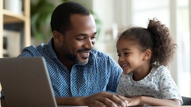 A father teaching his child how to use a homework app over a video call, ensuring academic support despite the distance.