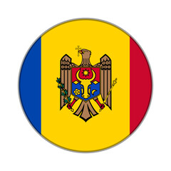 The flag of Moldova . Flag icon. Standard color. Round flag. Computer illustration. Digital illustration. Vector illustration.