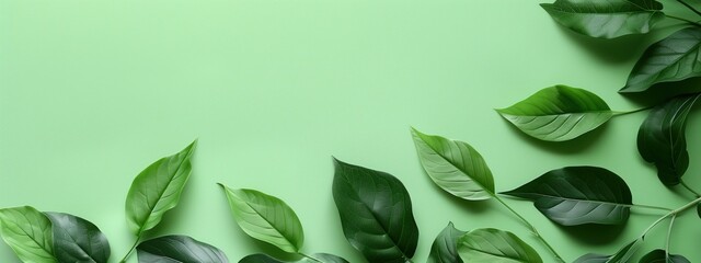 A vibrant green wall adorned with lush plants, creating a perfect backdrop for an eco-friendly message. Copy space offers an ideal spot for text, emphasizing themes of ecology.