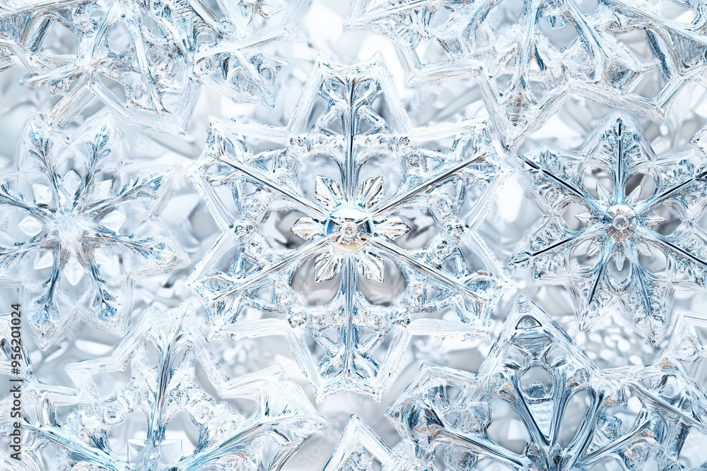 Poster intricate snowflakes and lines intertwine, forming a captivating abstract design that embodies the e