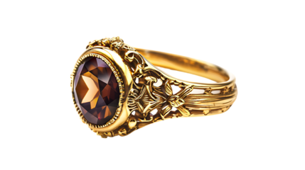 Golden ring with yellow diamond