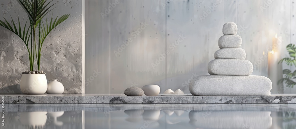 Aufkleber beautiful spa setting with copy space image on a gray background