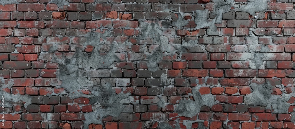 Poster brick wall featuring a mixture of old and new bricks suitable for various design and presentation pr