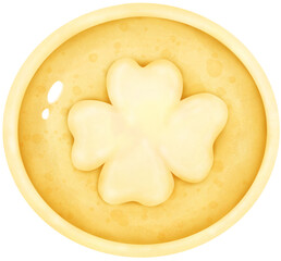 Clover gold coin lucky leaf