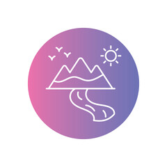 River icon vector stock illustration