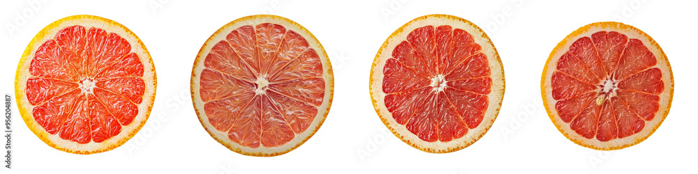 Poster isolated on white background, red grapefruit has a clipping path