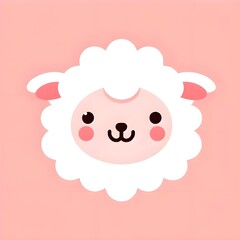 Naklejka premium Background screen of cute sheep's faces. Generative ai