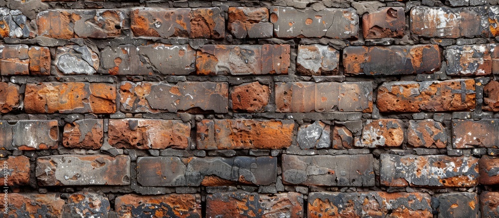 Poster a brick wall with a mix of old and new bricks can serve as a captivating background for various desi