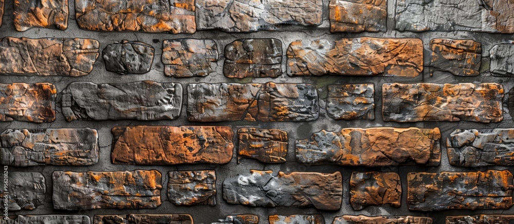 Poster a mix of old and new bricks with a brick wall setting perfect for design and presentations creating 