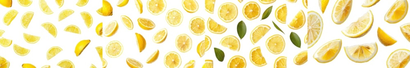 A falling lemon slice, isolated on a white background, selectively focused