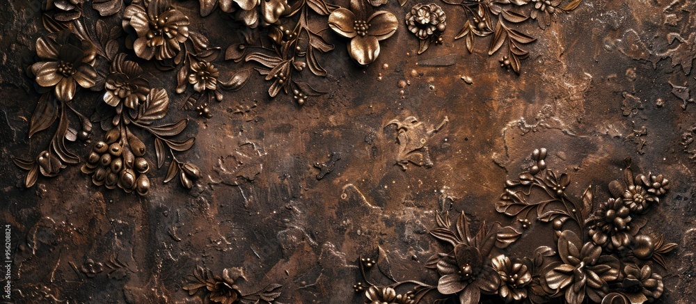 Poster capture a picture showcasing the intricate brown color textures within a design with a blank copy sp
