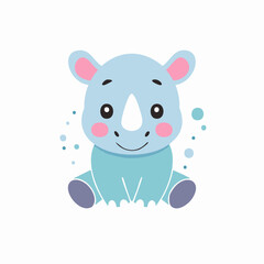 Rhinoceros Rhino Cute Small Cartoon Baby Animal Character
